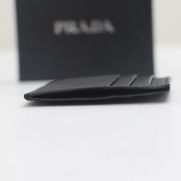 Prada Logo Card Holder Saffiano Leather Black 164 - Picture 7 of 7
